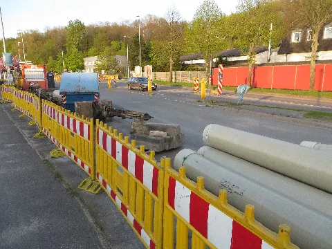 Straße Kielseng Während Der Teilsperrung Im April 2014 (Flensburg), Bild 19