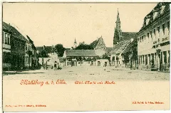 00803 Mühlberg A. D. Elbe 1898 Altstadt Markt Und Kirche Brück & Sohn Kunstverlag