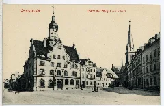 09013 Geringswalde 1907 Markt Mit Rathaus & Kirche Brück & Sohn Kunstverlag