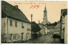 09387 Neuhausen 1907 Dorfstraße Und Kirche Brück & Sohn Kunstverlag