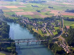 Aerial View Of Hemishofen With The 2 Bridges Across The Rhine 15.07.2008 16 40 21