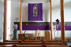 Altarraum, Fastentuch Kath. Pfarrkirche Damtschach, Wernberg, Kärnten