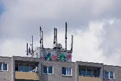 Antennen Auf Einem Wohnhaus In Fulda
