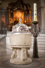 Baptismal Font Lampstand St Martinus Emslanddom Haren Ems Germany
