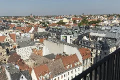 Blick Über Die Altstadt Von Halle Saale. Standtort, Hausmannstürme Am Marktplatz Panoramio