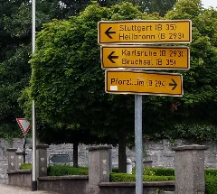 Bretten Silcherweg Wegweiser