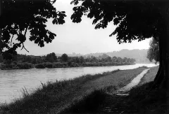 Burghausen Blick Über Die Salzach, Juli 1956