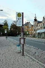 Bus Stop Sign At The Train Station In Lichtenstein (Barras)
