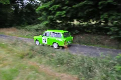 Christoph Raupach And Christopher Friedrich In A Green Trabant 601 Universal During The Vogtlandrallye 2008