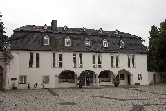 Courtyard Of St. Matthias' Abbey, Trier, With Shop