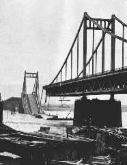 Destroyed Krefeld Uerdinger Rheinbruecke 1945