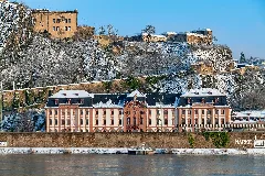 Dikasterialgebäude Und Festung Ehrenbreitstein Im Winter