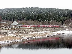 Dreiseenbahn Bei Niedrigwasser Im Bahnhof Schluchsee