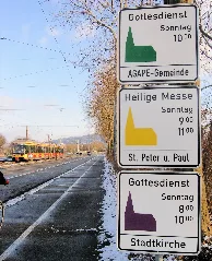 Durlacherallee Kirchenschilder