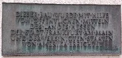 Gedenkplakette Zur Förderung Des Wiederaufbaus Des Institutsgebäudes
