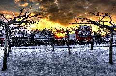 Germering, Winterabendstimmung An Der Stadthalle *Hdri* (8500860842)