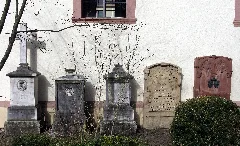 Grabsteine (U.a. Andlau) An Der Martin Luther Kirche In March Hugstetten