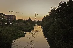 Hamburg Allermöhe Neuallermöhe Bahnfleet Sonnenuntergang