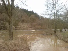 Hergstbachmündung Bei Hochwasser