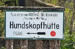 Hiking Sign Hundskopfhütte In Wartberg