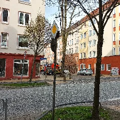 Iltisstraße Ecke Helmholtzstraße, Blick Richtung Stoschstraße, Kiel Gaarden Ost