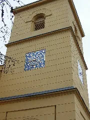 Kirche Woltersdorf Turmuhr Nordseite Ende Dezember 2019