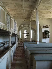 Kirche Zum Heiligen Kreuz Klöden Innenansicht Mit Blick Zum Altar Nach Osten Hochkant Mitte Juni 2022