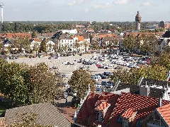 Marktplatz In Heide, Blick Vom Rathausdach Richtung Nordosten; Rechts Im Hintergrund Der Wasserturm
