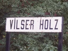 (Museumseisenbahn) Streckenschild „Vilser Holz“