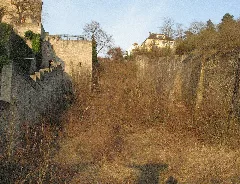 Schwäbisch Hall, Schiedgraben Vom Steg An Der Stelle Des Limpurger Tors