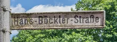 Straßenschild Hans Böckler Straße Hof 20210613