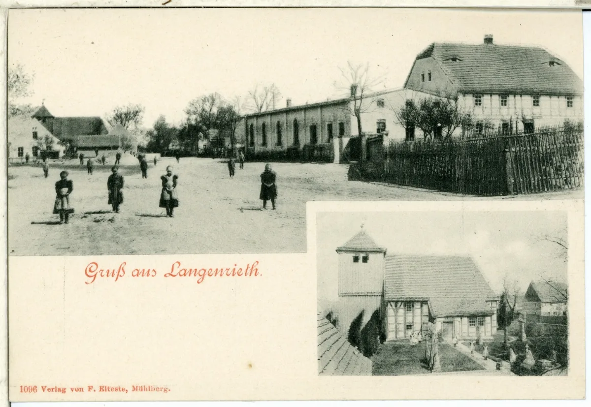 01096 Langenrieth 1899 Blick Ins Dorf Brück & Sohn Kunstverlag