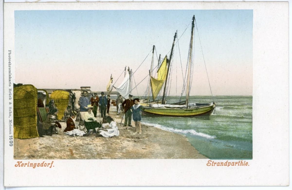 01509 Heringsdorf 1900 Strandpartie Brück & Sohn Kunstverlag