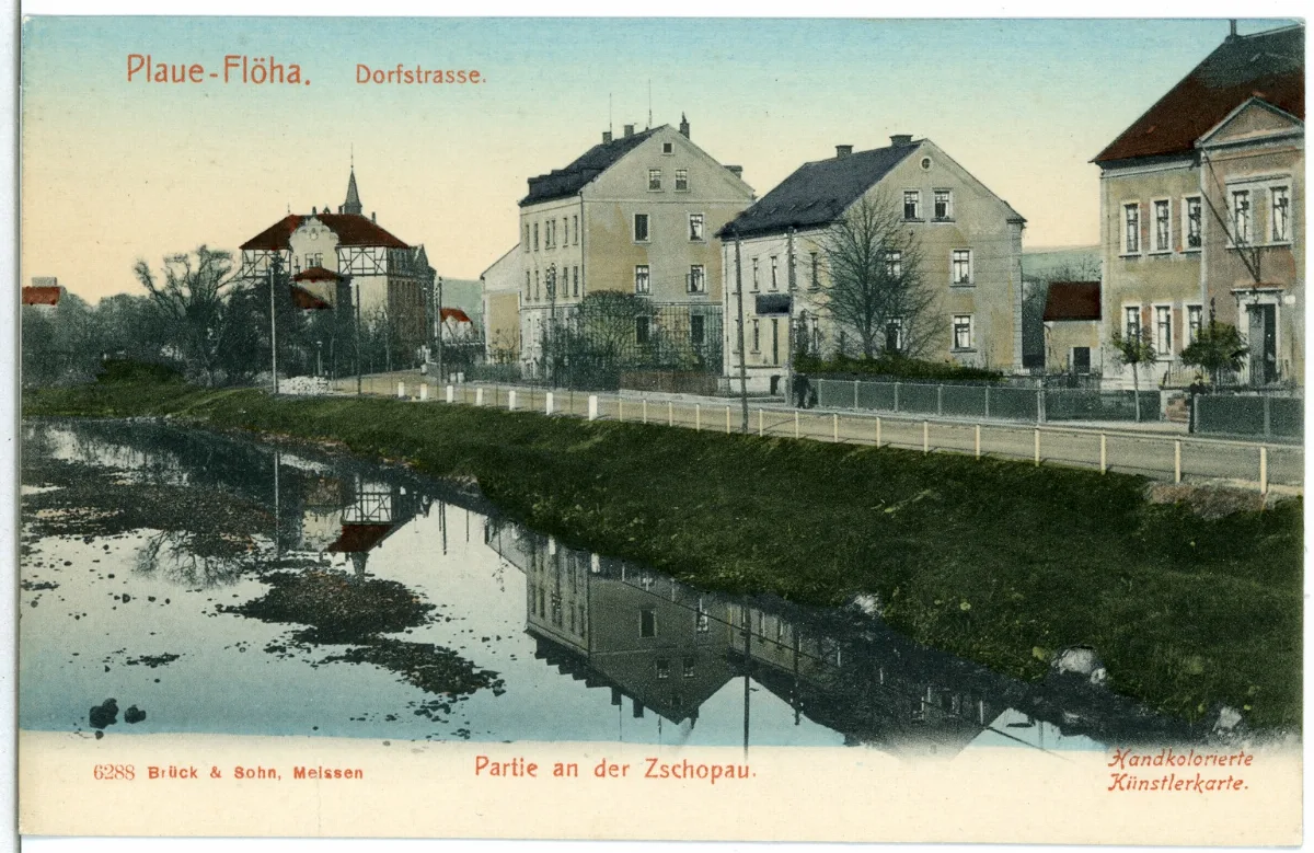06288 Flöha 1905 Plaue Dorfstraße Brück & Sohn Kunstverlag