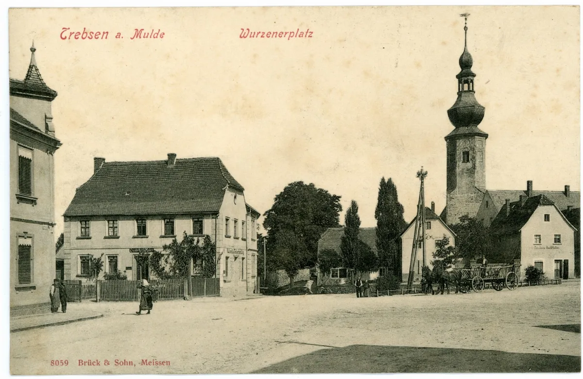08059 Trebsen 1906 Wurzener Platz Brück & Sohn Kunstverlag