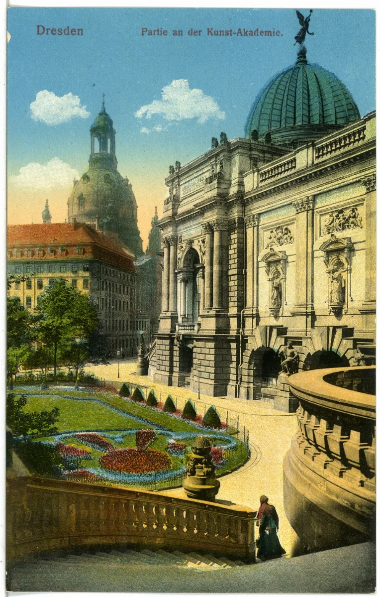19318 Dresden 1915 An Der Kunstakademie, Kuppel Der Frauenkirche Brück & Sohn Kunstverlag