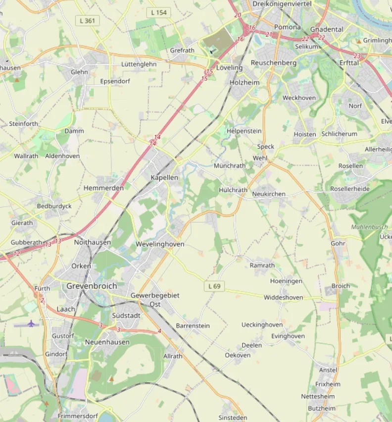 5 Erft Frimmersdorf, Grevenbroich, Reuschenberg, Neuß