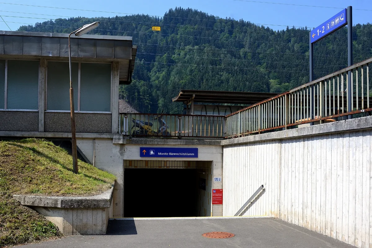 Bahnhof Mixnitz Bärenschützklamm Unterführung
