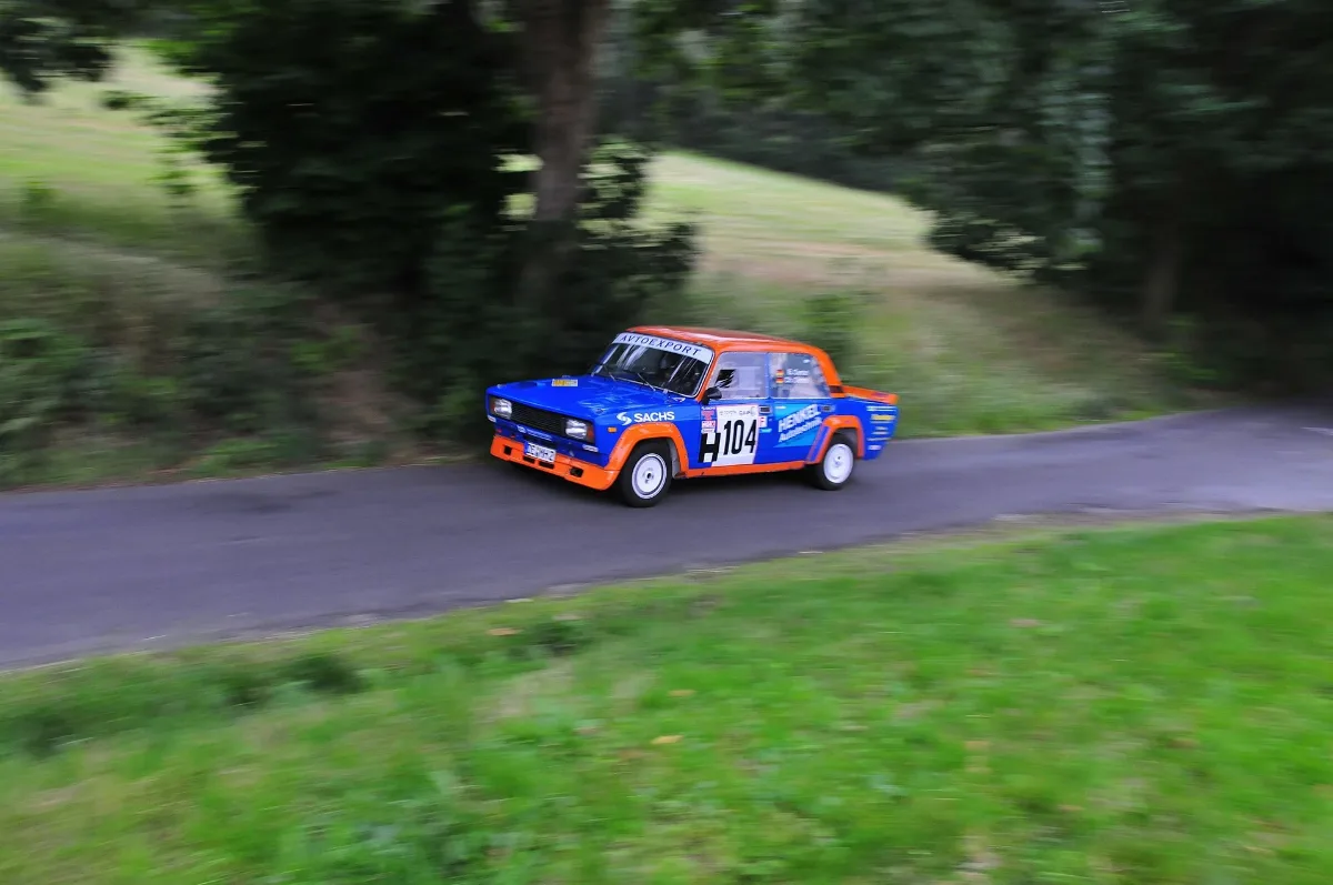 Bernd And Christin Oertel In A Lada 2105 During The Vogtlandrallye 2008