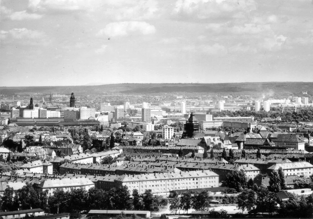 Blick Vom Fichteturm In Dresden Plauen Auf Dresden 1972