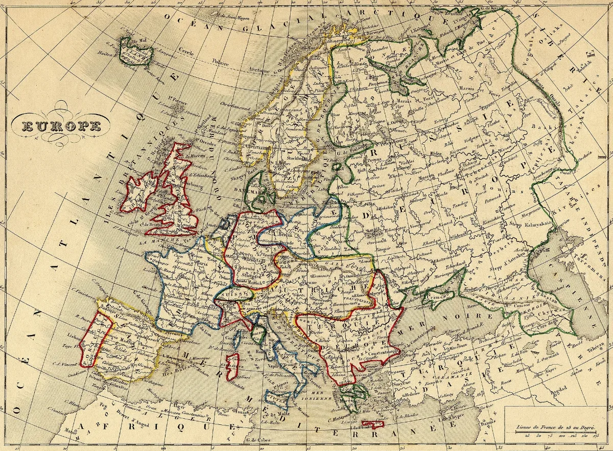 Carte Europe 1843