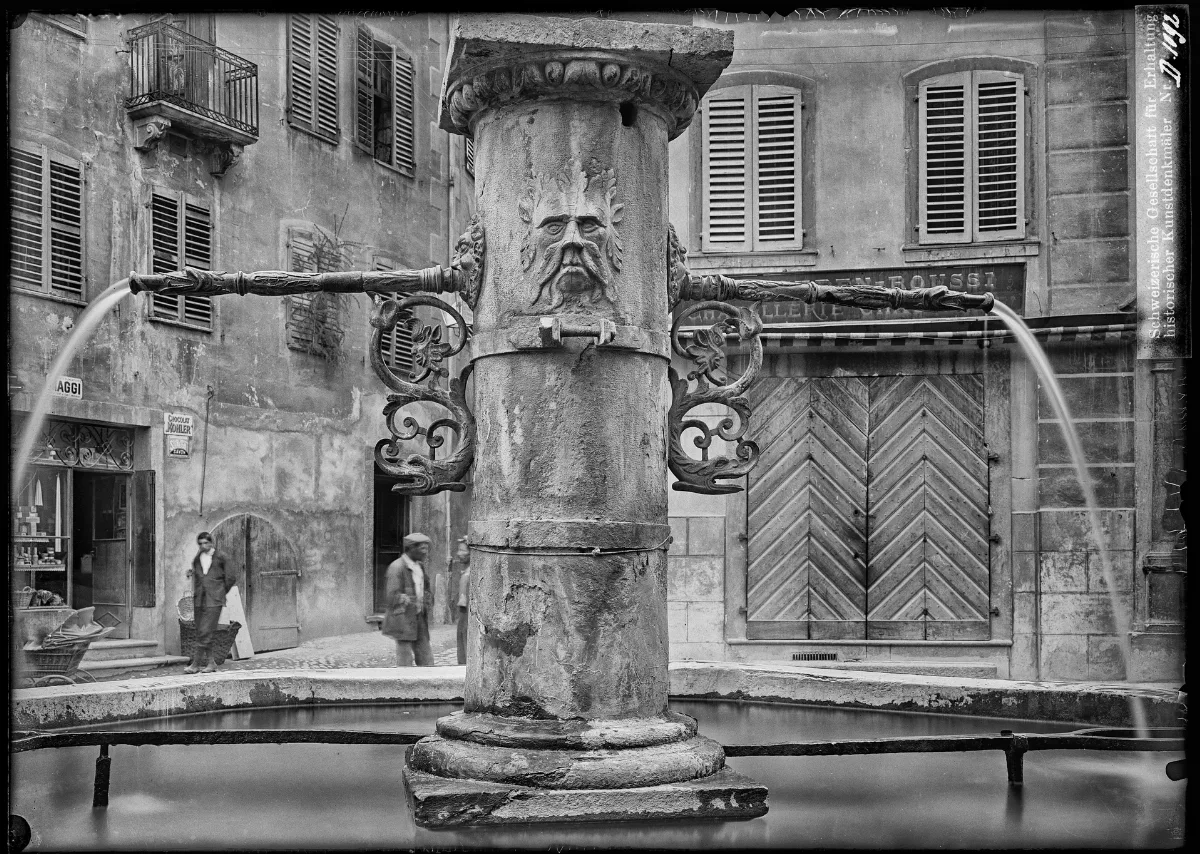 Ch Nb Sion, Fontaine Du Lion, Vue Partielle Collection Max Van Berchem Ead 7680