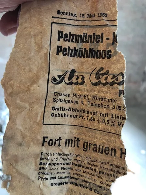 Charles Hirsch, Kürschner, Pelzkühlhaus, Bern, Spitalgasse 4, 1952