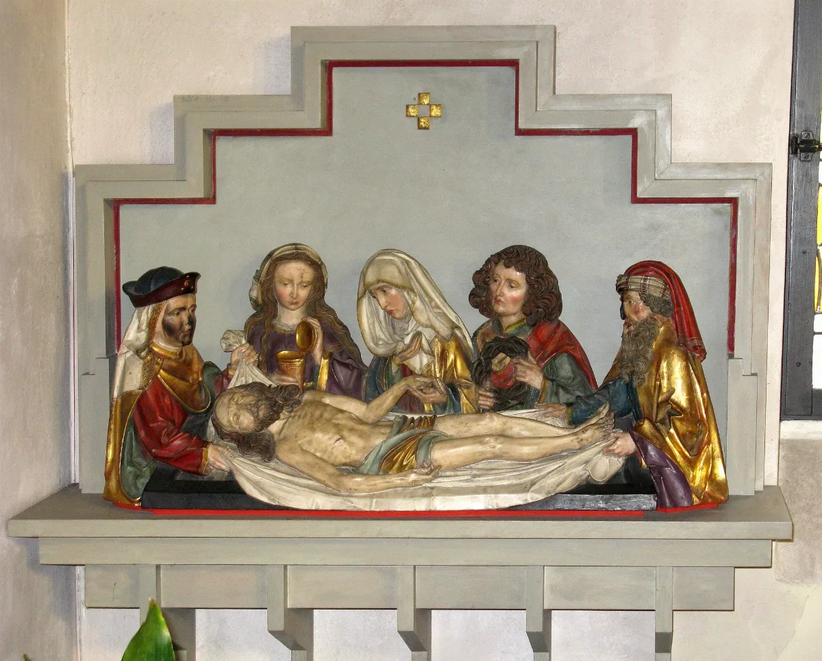 Christus Im Grab Mit Beweinungsgruppe In Der Pfarrkirche Unserer Lieben Frau In Karlsruhe