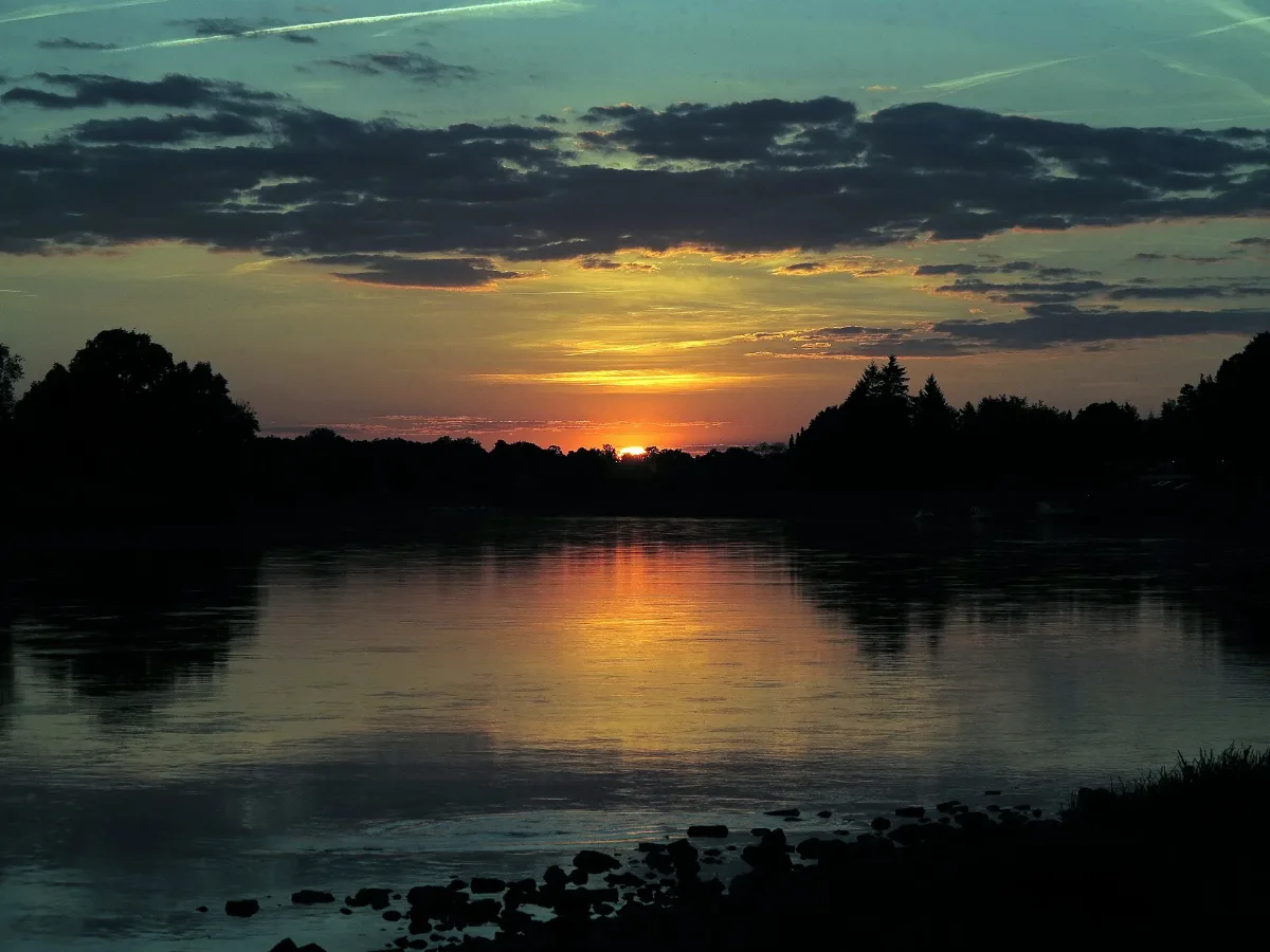 Dresden Niederpoyritz Elbe Sunset 2012 0528 D