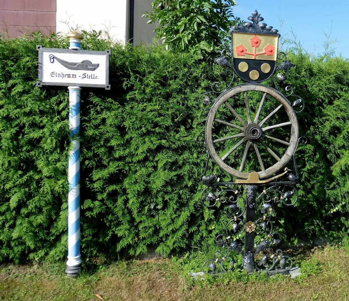 Einhemmstelle Lenting Historisches Verkehrsschild 2017