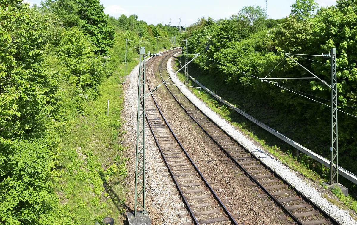 Electrified Rail Track In Munich