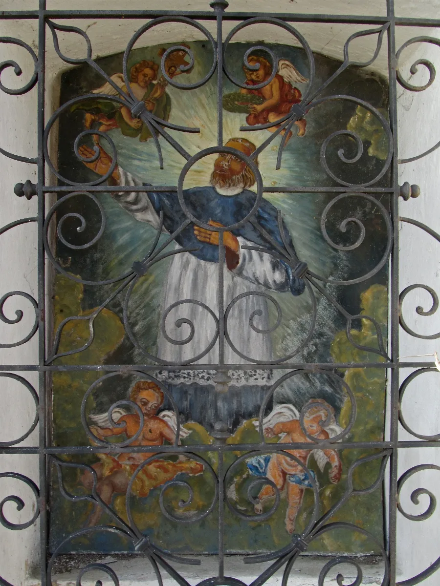 Gemälde Johannes Nepomuks In Einer Flur Wegkapelle Bei Götzweis