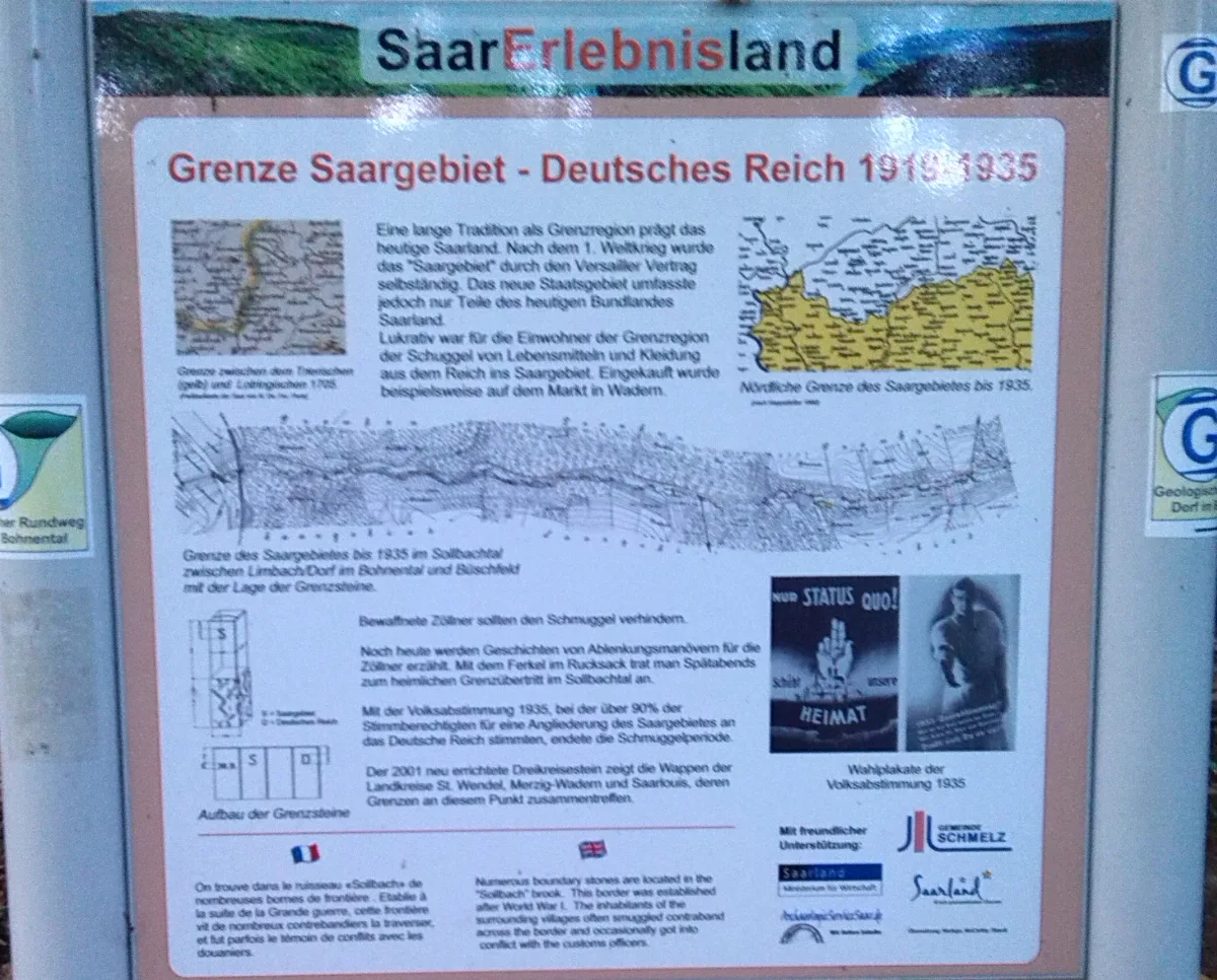 Grenze Saargebiet Infotafel Vogelsbüsch