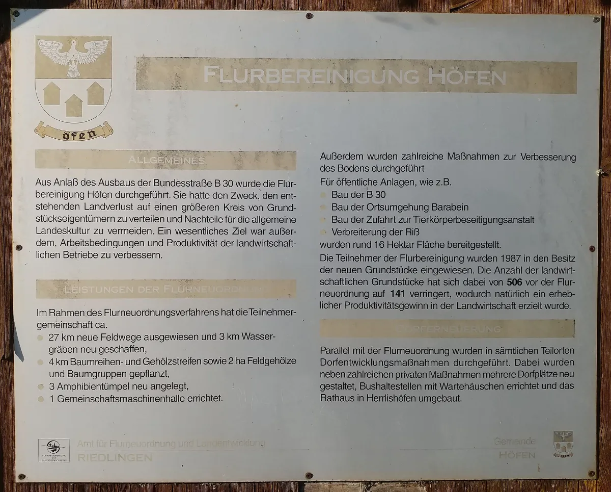 Infotafel Flurbereinigung Höfen